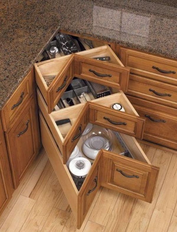 Maximizing Storage in Corner Base Cabinets