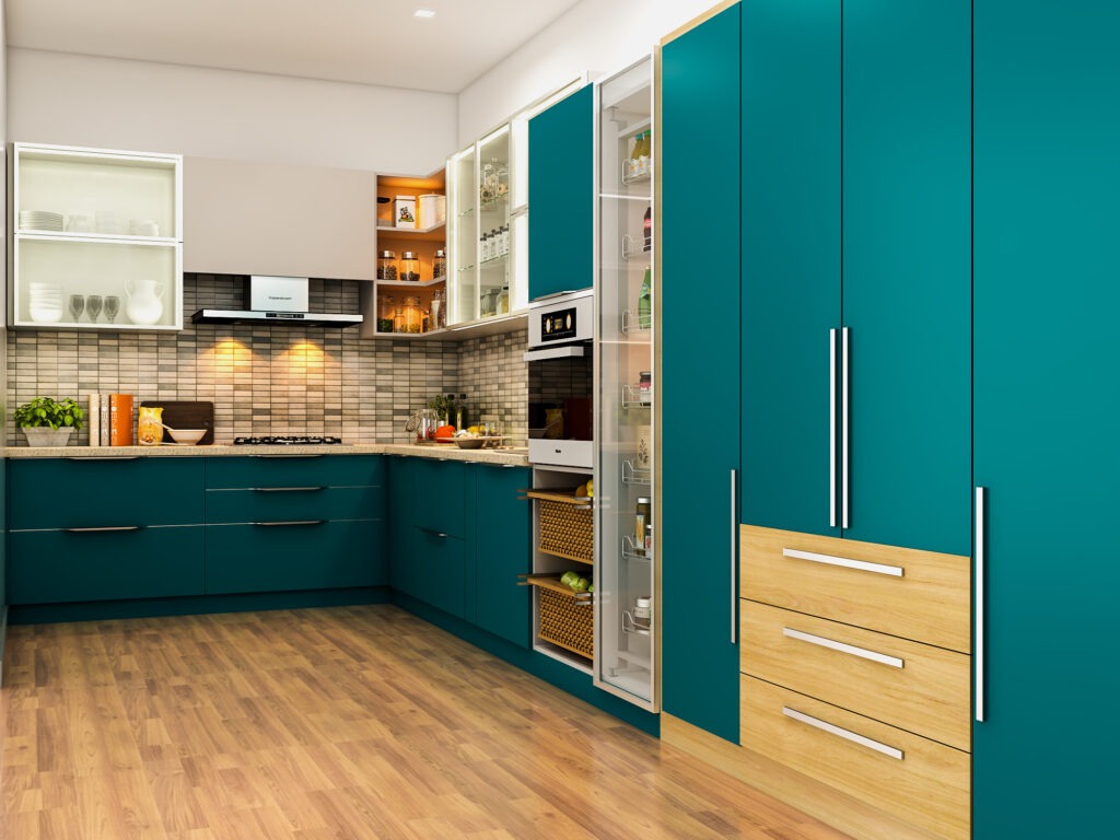 Modular kitchen cabinets demonstrating easy and quick assembly on-site