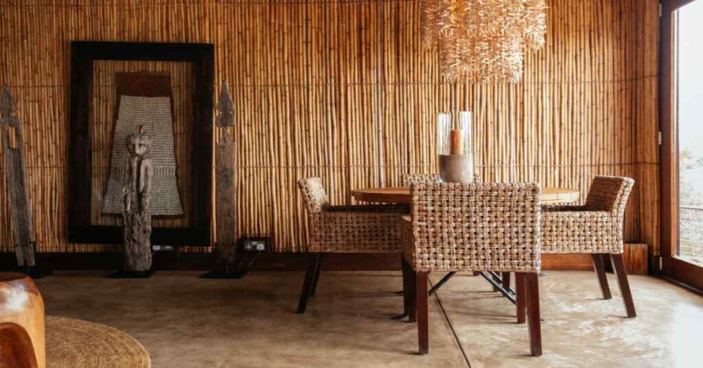 Bamboo panels used in modern furniture design