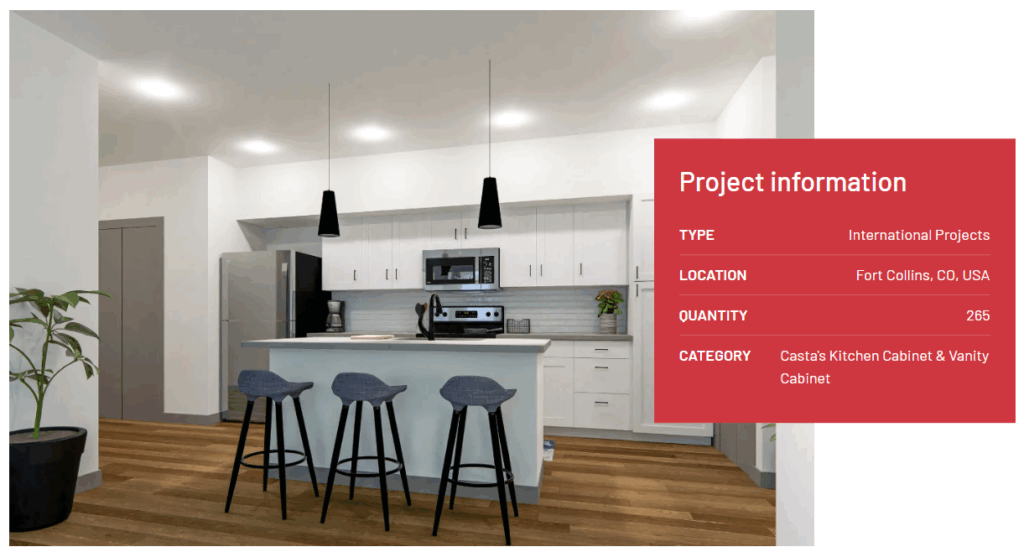 Cabinets installed in a mixed-use development in Fort Collins, CO, demonstrating exceptional quality and design