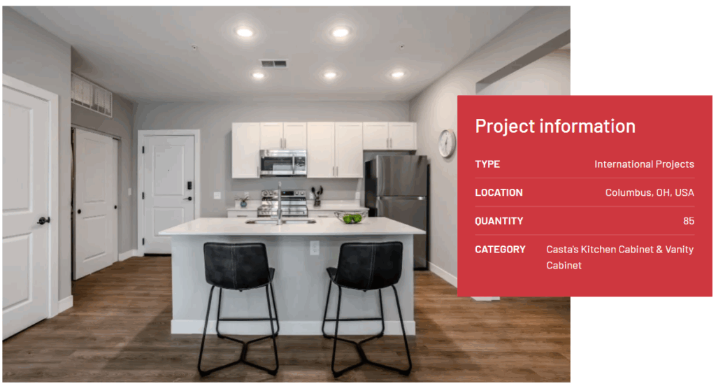 Custom cabinets installed in a residential project in Columbus, OH, reflecting exceptional quality and durability