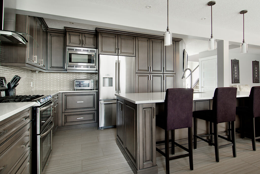 Custom MDF cabinets in a modern kitchen, showcasing versatility in cabinet market trends