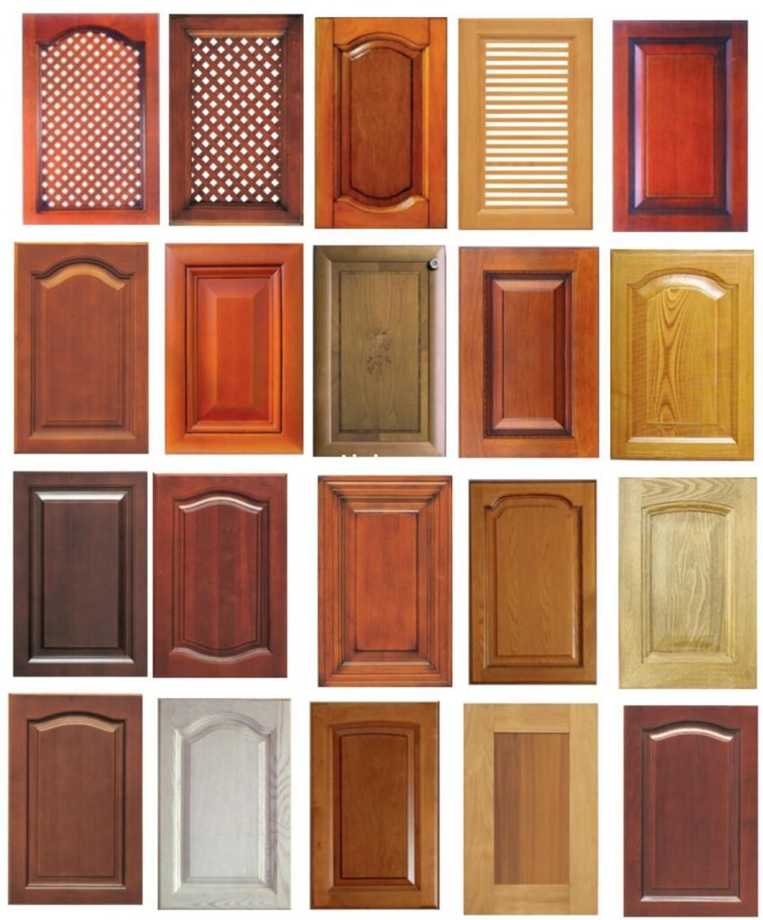 Close-up of wood cabinet doors